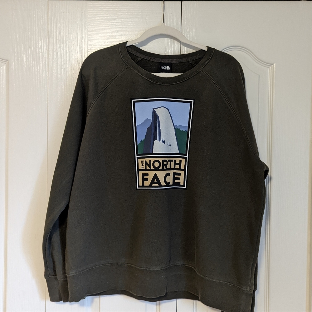 Forest Green North Face Women's Sweatshirt, XXL